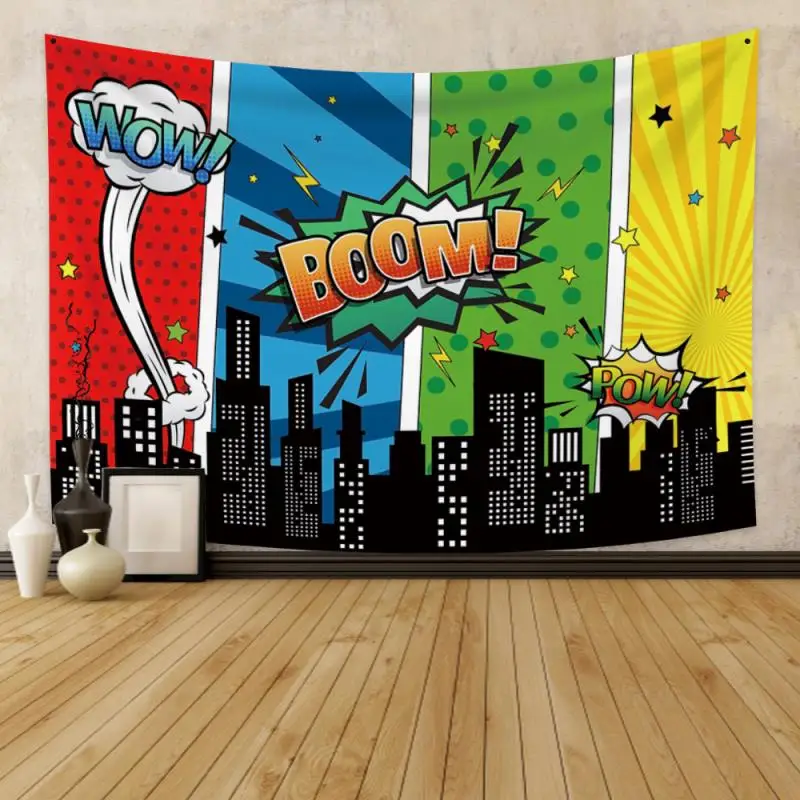 

Гобелен для зданий с супергероями, настенный ковер для детской комнаты, гостиной, спальни, гобелены, художественное украшение для дома