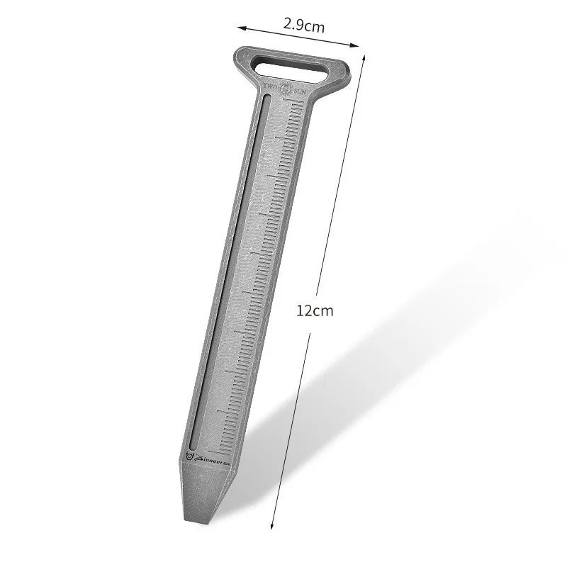 Imagem -06 - Multifuncional Outdoor Camping Abridor de Garrafas Titânio Liga Régua Auto-defesa Ferramenta Edc Metal Pry Bar Prego Printer Crowbar 12 Centímetros
