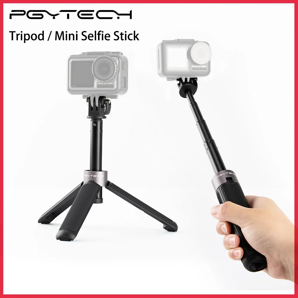 PGYTECH Extension Pole Tripod Mini Selfie stick 40cm For GoPro Hero 11 10 9 8 7 Insta360 DJI POCKET 3 Action Camera Accessories