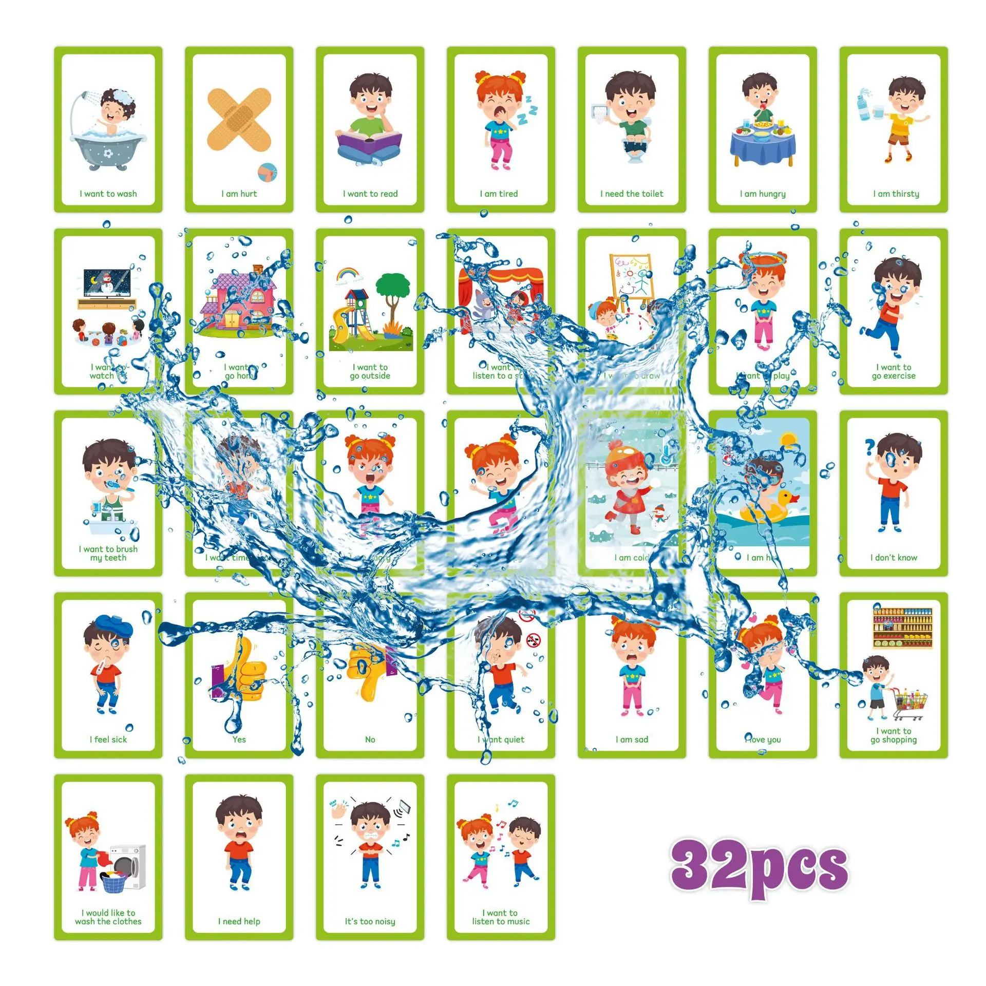 Bview Art Special Needs Communication Cards for Kids - Nonverbal Visual Aid, Autism Learning Tools & Cognitive Prompt Cards