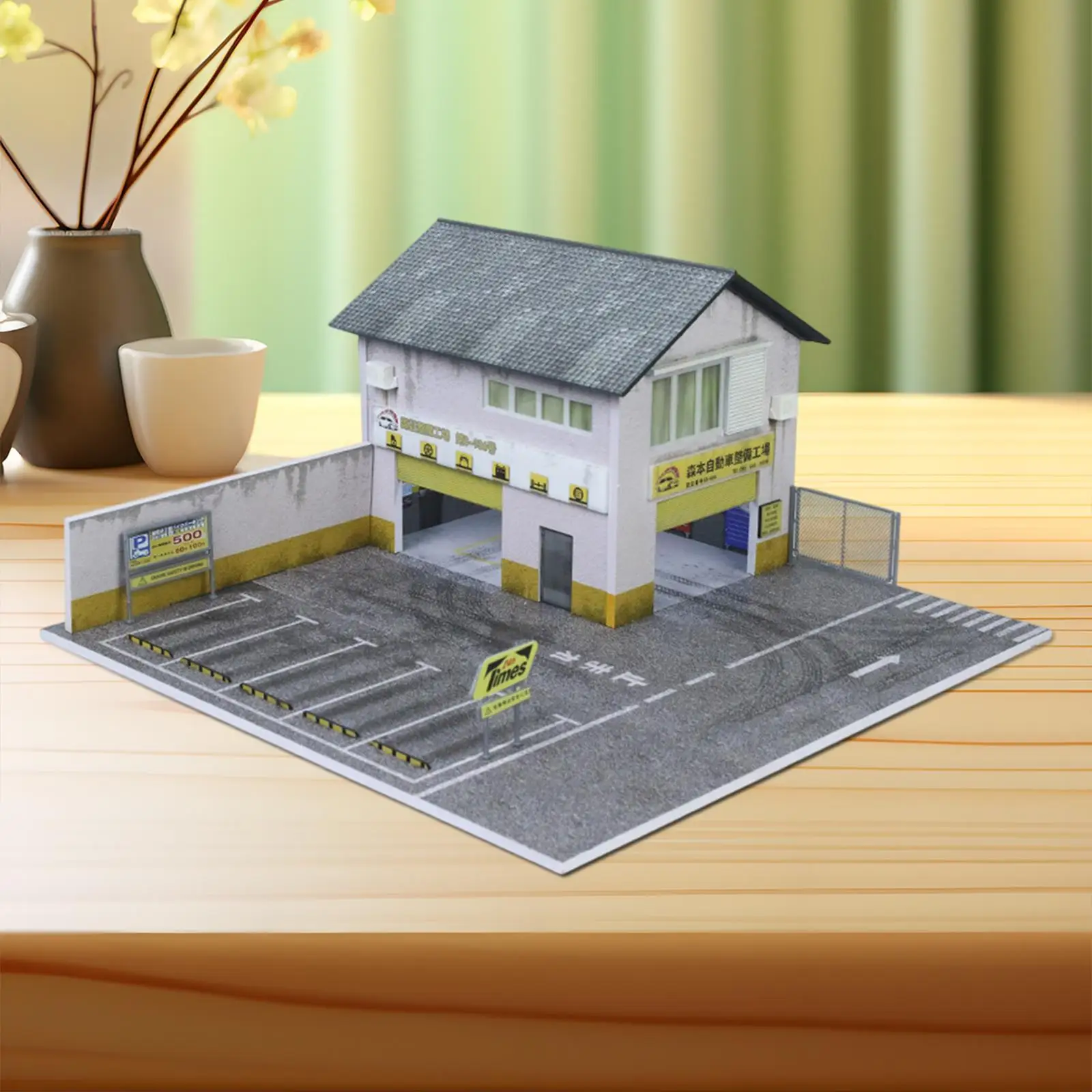 

1/64 Parking Lot Scene Display Case with Lights Realistic Diecast Car Garage