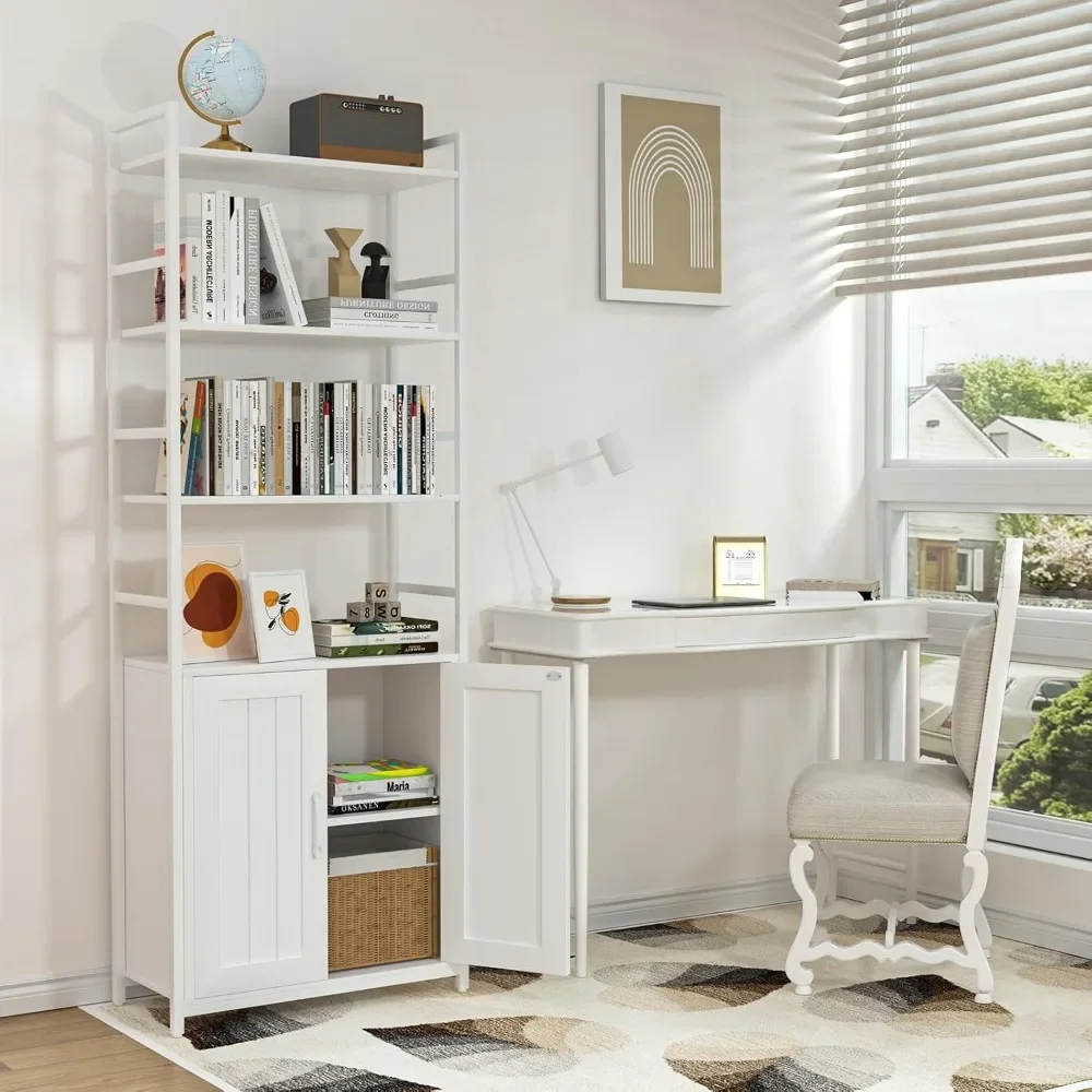 White Bookshelf with Doors,70