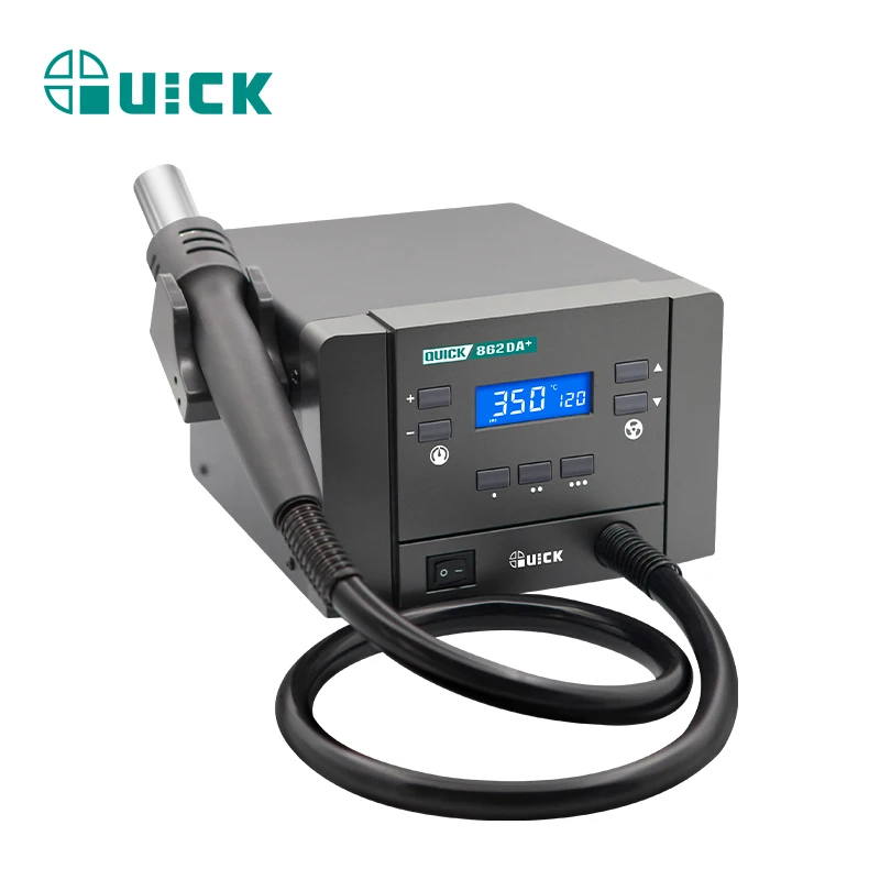 1000W Portable Hot Air Gun Quick 862DA+ Vortex 120 Airflow CE Certified Soldering Station Rework Station