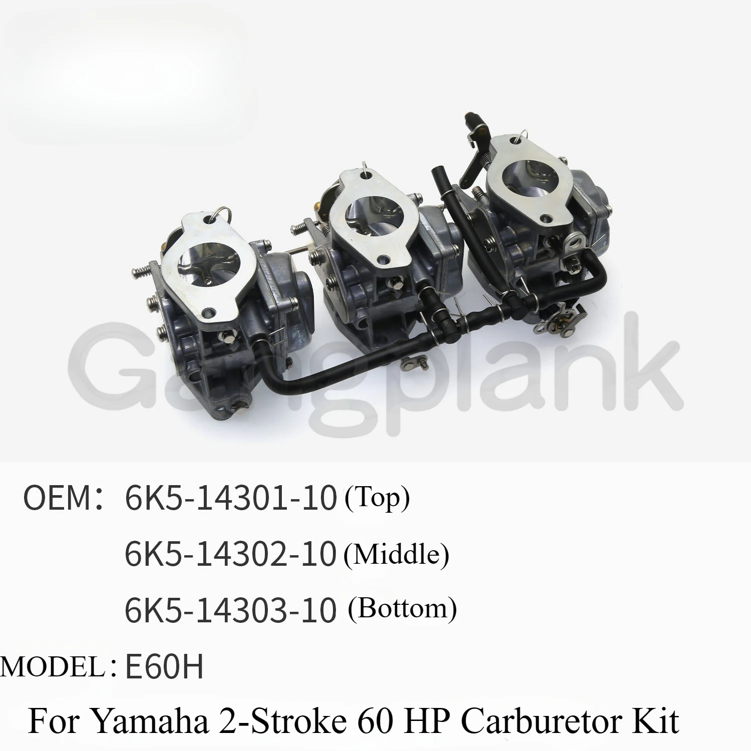 Outboard Engine Carburetor for Yamaha 2 Stroke 60 HP E60H Carburetor Kit Three Piece Set 6K5-14301-10 6K5-14302-10 6K5-14303-10