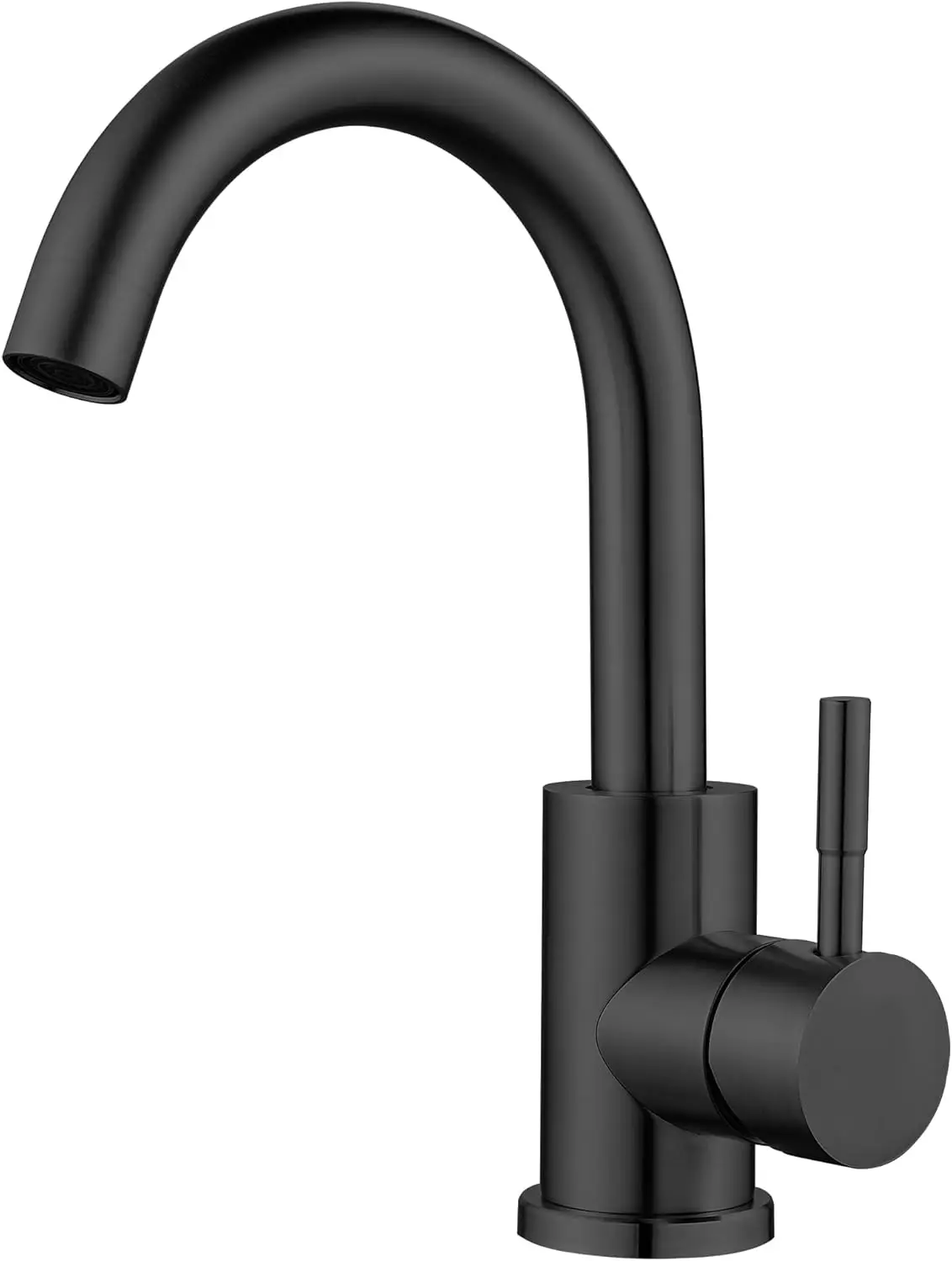 

Wet Bar Sink Faucet Single Hole, Matte Black Single Handle Faucet for Kitchen or Bathroom Sink, Modern Stainless Steel Prep Sink