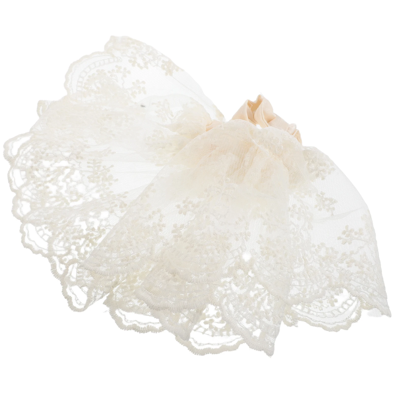 

Double-Layer Lace Hair Scrunchies Soft Elastic Ponytail Holder French Style Low Bun Elegant Hair Accessories for Women Daily