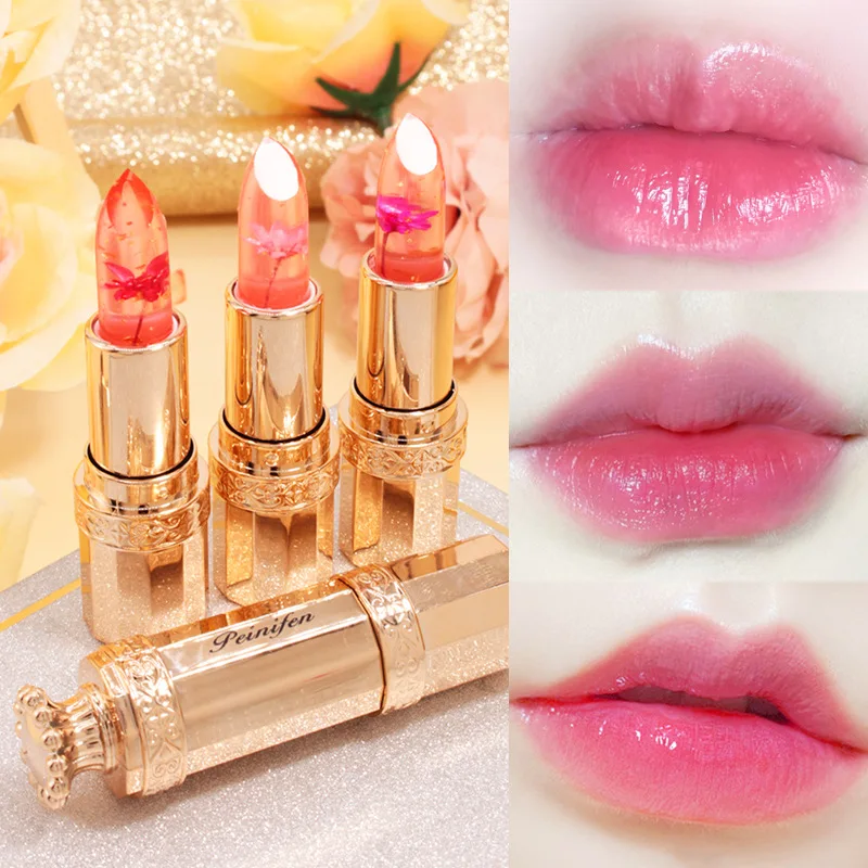 New Jelly Color Changing Pink Lipblam Transparent Lasting Cute Lipsticks Resistant Lip Stick Crystal Lipstick Korean Cosmetic