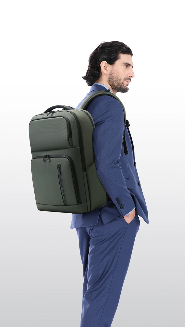 BANGE Neu eingetroffen: Großer, leichter, wasserdichter Business-Laptop-Rucksack (15,6 Zoll) für Herren und Teenager, geeignet für die Schule. – Detail 4