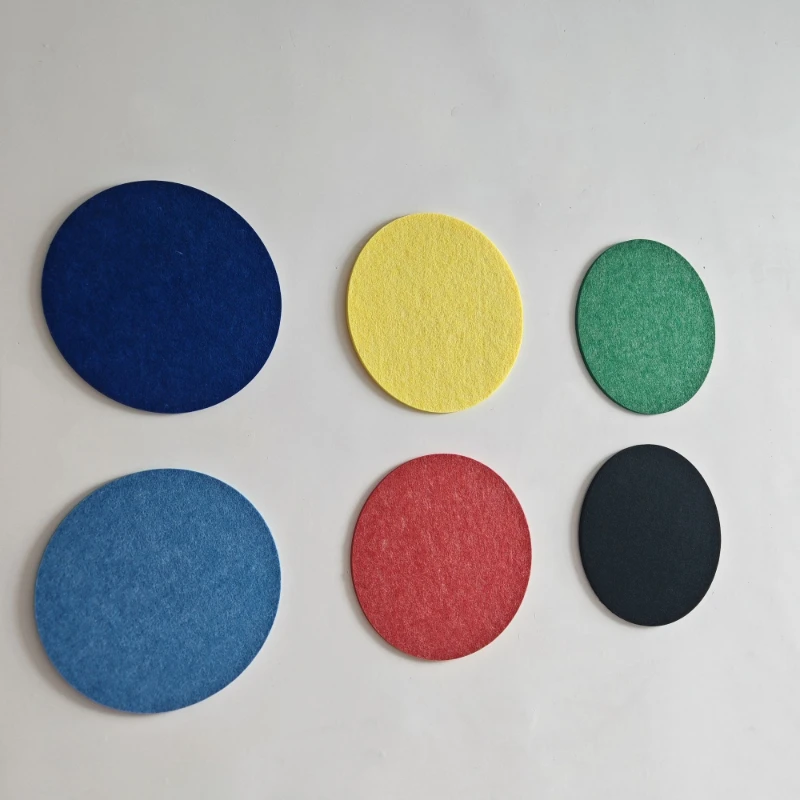 6 Pieces Set Round Felt Board Message Board Self-adhesive Photo 3D Wall Sticker Colorful Minimalist Nordic Modern Decor Sticker