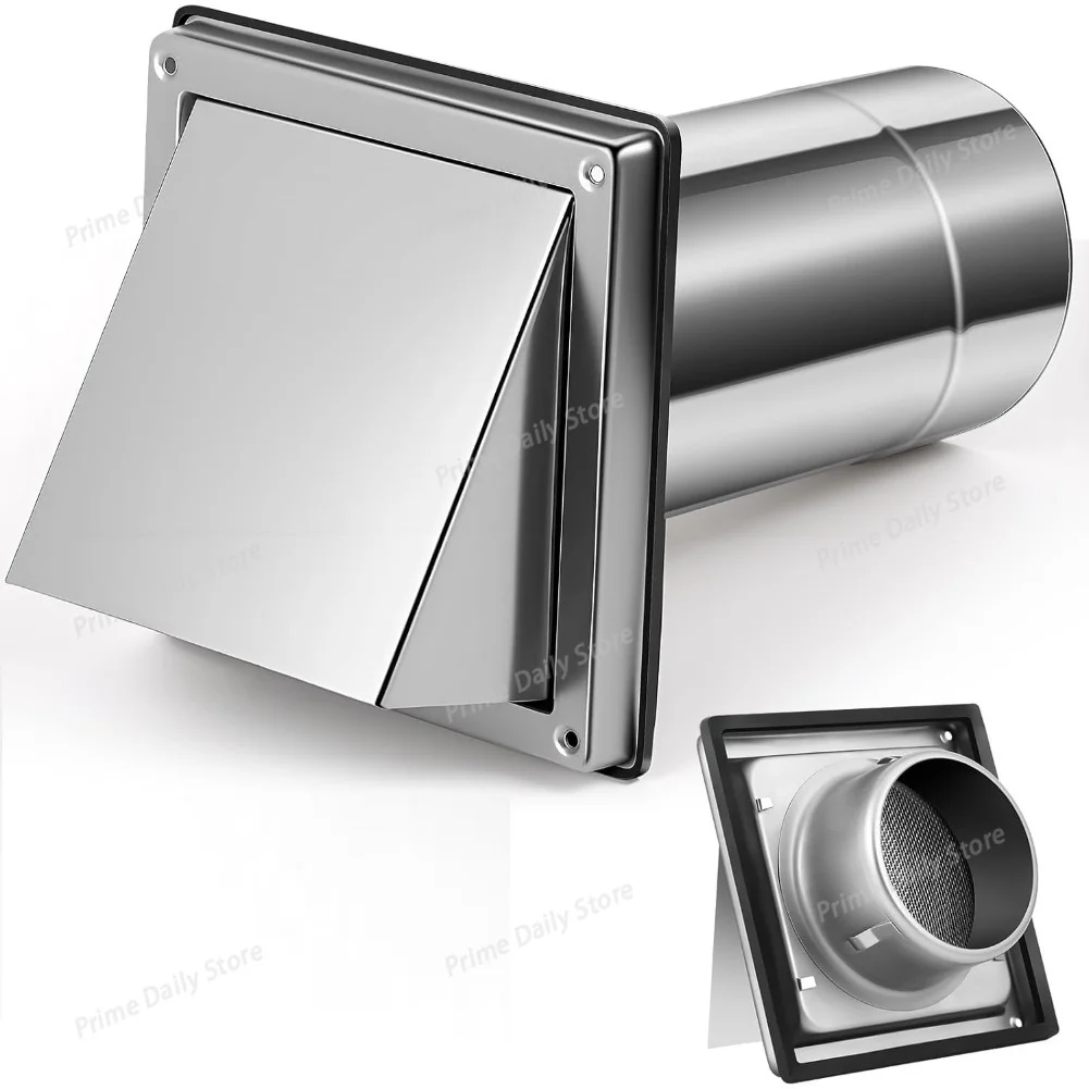 1PC Stainless Steel 4 Inch Conical Air Outlet Hood, Wind & Rain Resistant, HVAC System Fittings for Indoor Air Circulation