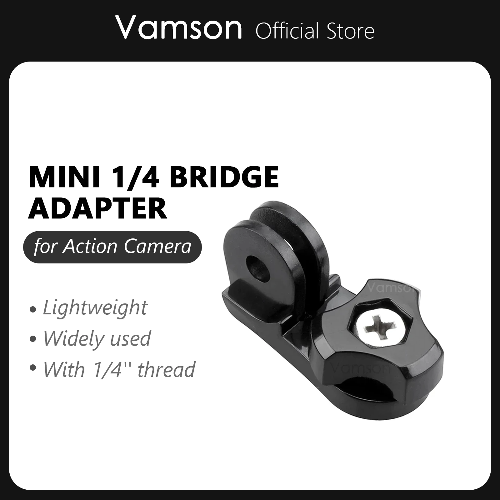 Vamson for GoPro 액세서리 브리지 어댑터 미니 삼각대 Sj4000 VP105 용 yi 용 1/4 인치 커넥터 변환