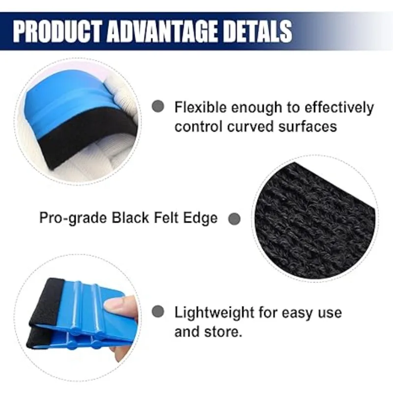 

1PC 3M Blue Wrapping Squeegee - Felt Edge Scraper Tool for Car/Van/Bike Wrap Application