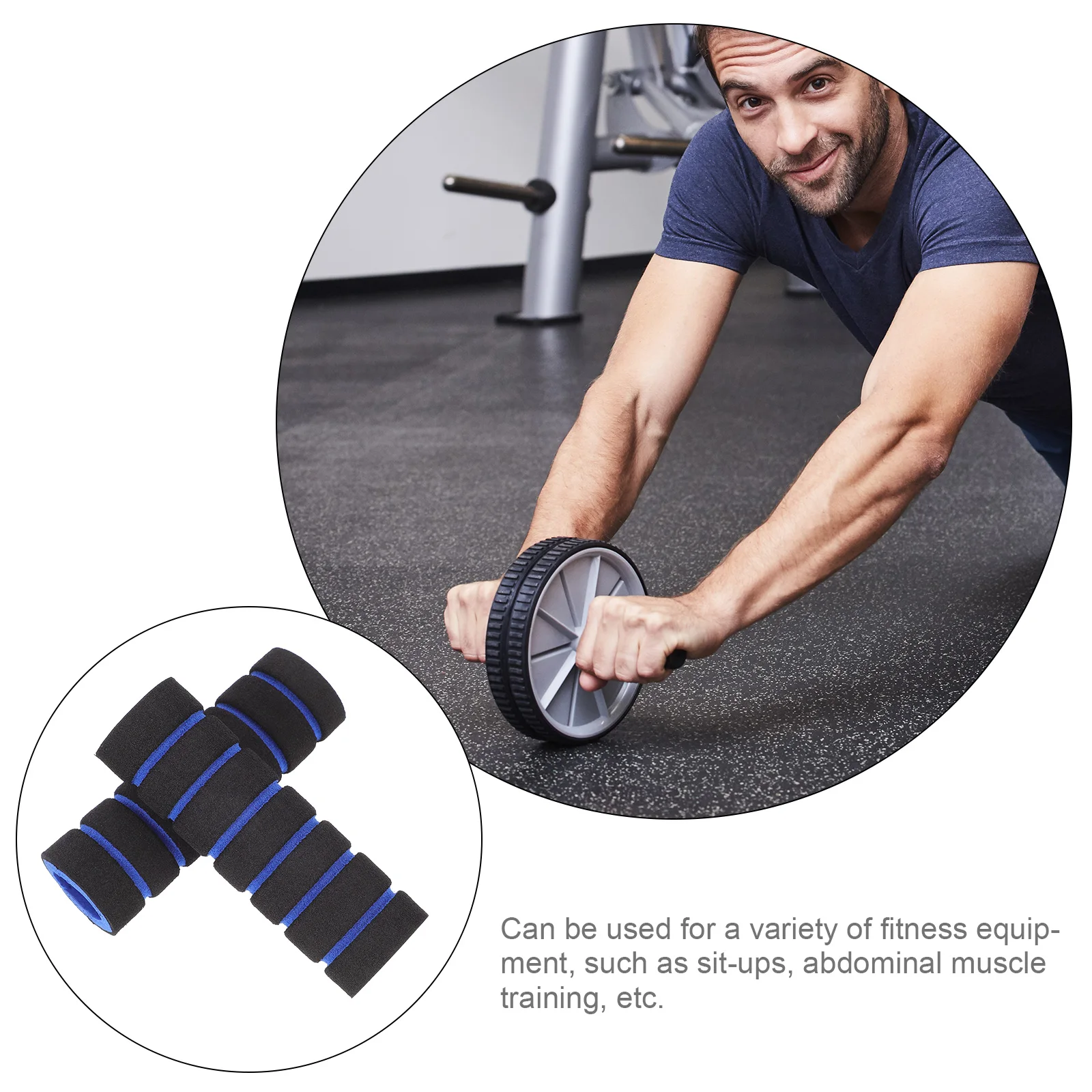 

10pcs Foam Fitness Equipment Ab Training Sleeve Rolling Sponge Roller Leg Extension Machine Foot Pads Gym Replacement Parts For