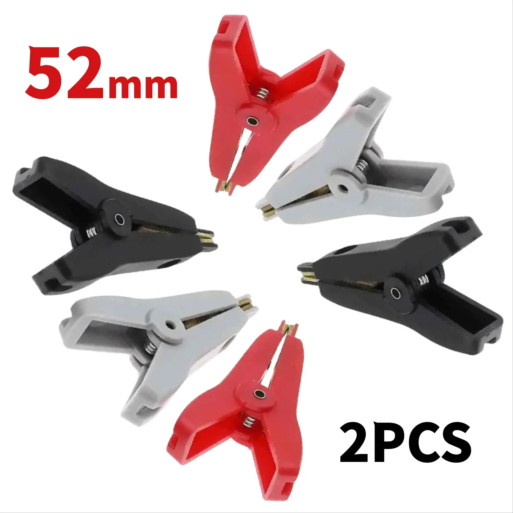 Clipe de crocodilo plano cabo elétrico bateria clipes de teste de metal cobre latão jacaré braçadeira lcr kelvin jacaré braçadeira 52mm
