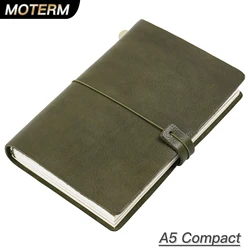 Moterm Compact Series A5 Size Traveler Notebook Full Grain Vegetable Tanned Leather Organizer Diary Sketchbook Planner