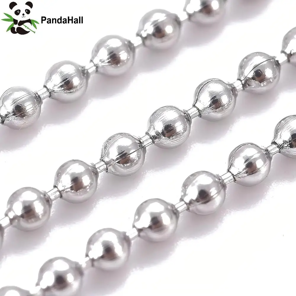 PandaHall 10m 304 Stainless Steel Ball Chains, 1.5mm 2mm 2.5mm 3mm 4mm 6mm 8mm 10mmwith Spool, Soldered for DIY Jewelry Making