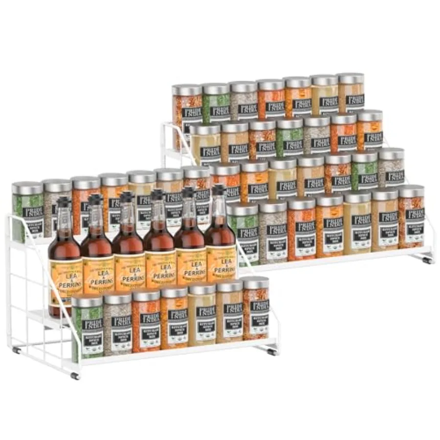 

Spice Rack Organizer for Cabinet, 4 Tiered Spice Rack Organizer, Tiered Adjustable Spice Shelf for Kitchen