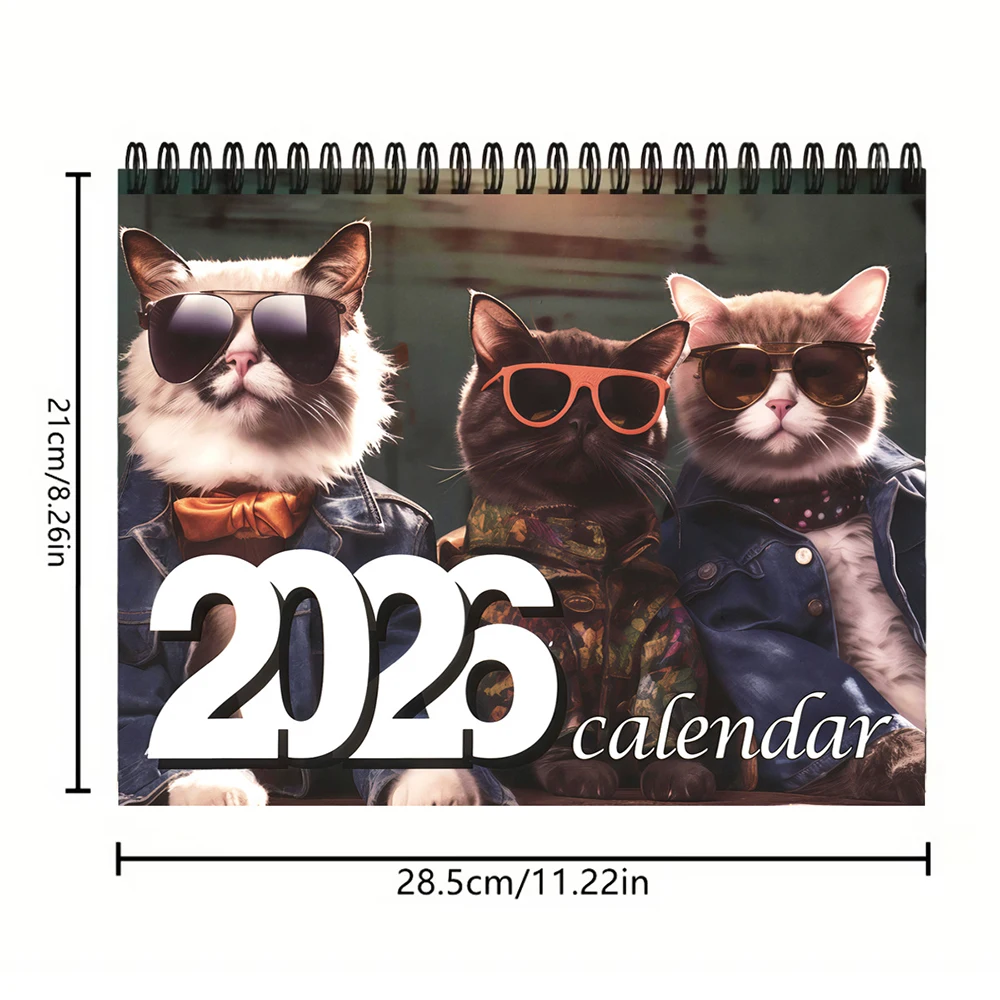 تقويم 2026 للقطط قابل للتعليق، تقويم إبداعي لمدة 12 شهرًا، تقويم جداري للقطط، مخطط 2026، مخطط عائلي مضحك #3