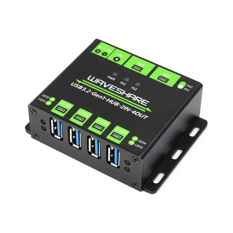 

Industrial Grade USB 3.2 HUB, Switchable Two Hosts, Extending 4x USB Port 2 in 4 Out Multi Protections