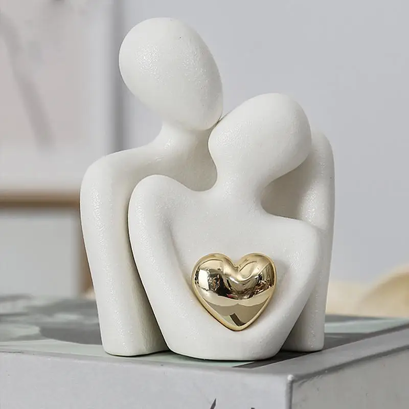 Nordycki dekoracyjny abstrakcyjna para posąg nowoczesna dekoracja domowa rzeźba figurki ceramiczne ozdoby do salonu