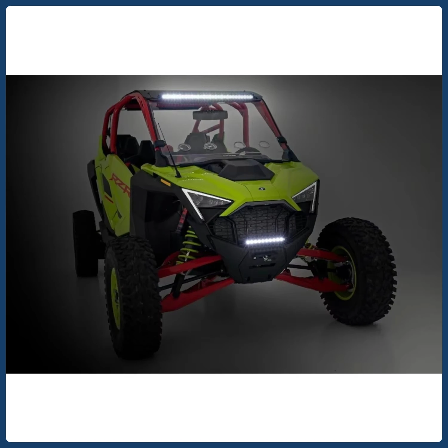 RS4500S Off-Road Winch Mount: 4500LB Capacity with Synthetic Rope & Slim LED Bar for Truck/ATV Recovery