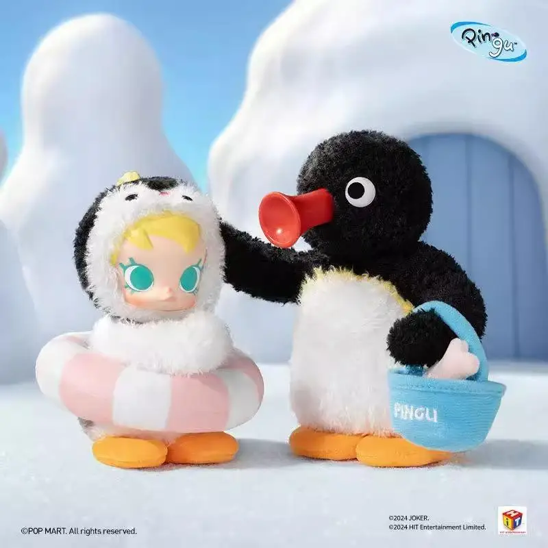 Pingu 해피 낚시 블라인드 박스, 13cm 베이비 몰리, 15cm 비닐 인형 가방 장식 펜던트, 크리스마스 생일 어린이 선물, 신제품