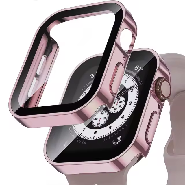 Glass+Case For Apple Watch 42 46mm 45mm 41 49 44mm 40 mm straight edge Screen Protector Cover Case iWatch SE 6 7 8 9 10 11 Ultra - Image 13