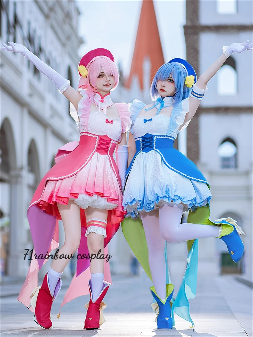 Anime Re:Life in a different world from zero Cosplay Rem and Ram Magical Girl Cosplay Costume Woman Christmas Lovely Dress