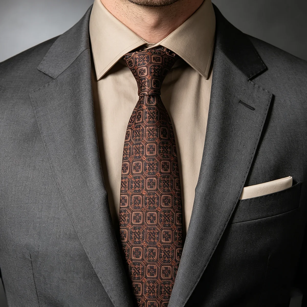 2026 New Design Dark Color Floral Neckties 8CM Mens Formal Business Brown Block Dots Neck Ties Tuxedo Accessories Cravat Gift