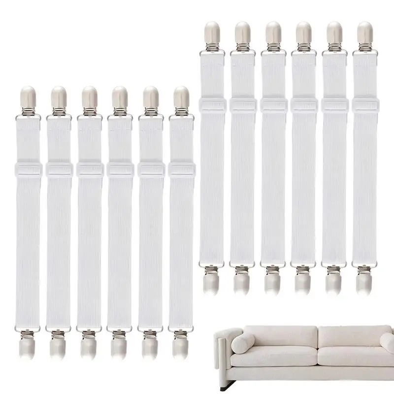 Bed Sheet Holder Straps Elastic Suspenders Bed Sheet Grippers Adjustable Belt Fastener Mattress Covers Sofa Cushion Corner Clip