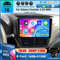 Android 16 Car Radio Multimedia Player For Subaru Forester 3 SH WRX 2007-2013 For Subaru Impreza GH GE 2Din 2 Din Head Unit DSP