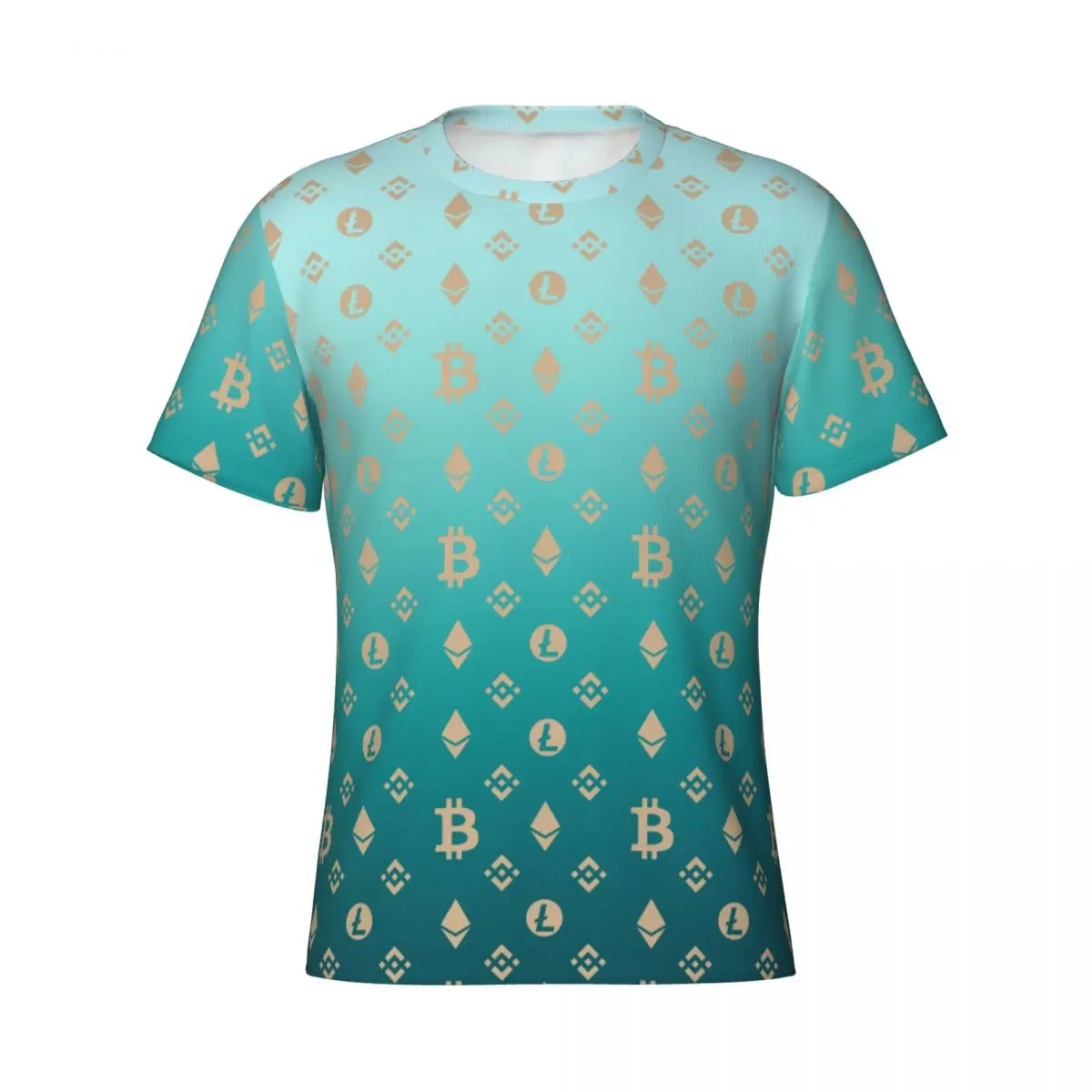 Bitcoin Crypto Cryptocurrency Btc Blockchain for Men Women T Shirt Funny Tee Shirt Round Collar T-Shirt Polyester Adult Clothing