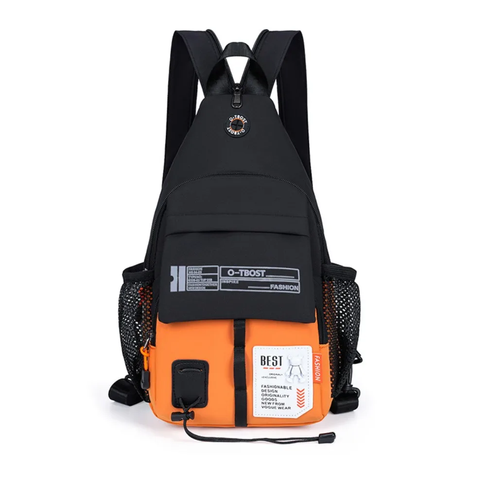 Portable Oxford Men Chest Bag Adjustable Strap Large Capacity Sling Backpack Shoulder Bag 2 in 1 Men Crossbody Bag Business