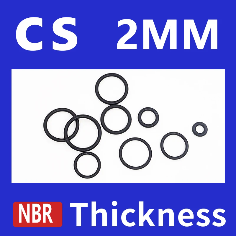 

Thickness CS2mm Black NBR Nitrile Rubber O-rings Seals Gasket Washer temperature resistant wear-resistant oring