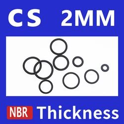 Dikte CS2mm Zwart NBR Nitrilrubber O-ringen Afdichtingen Pakkingring temperatuurbestendig slijtvaste oring