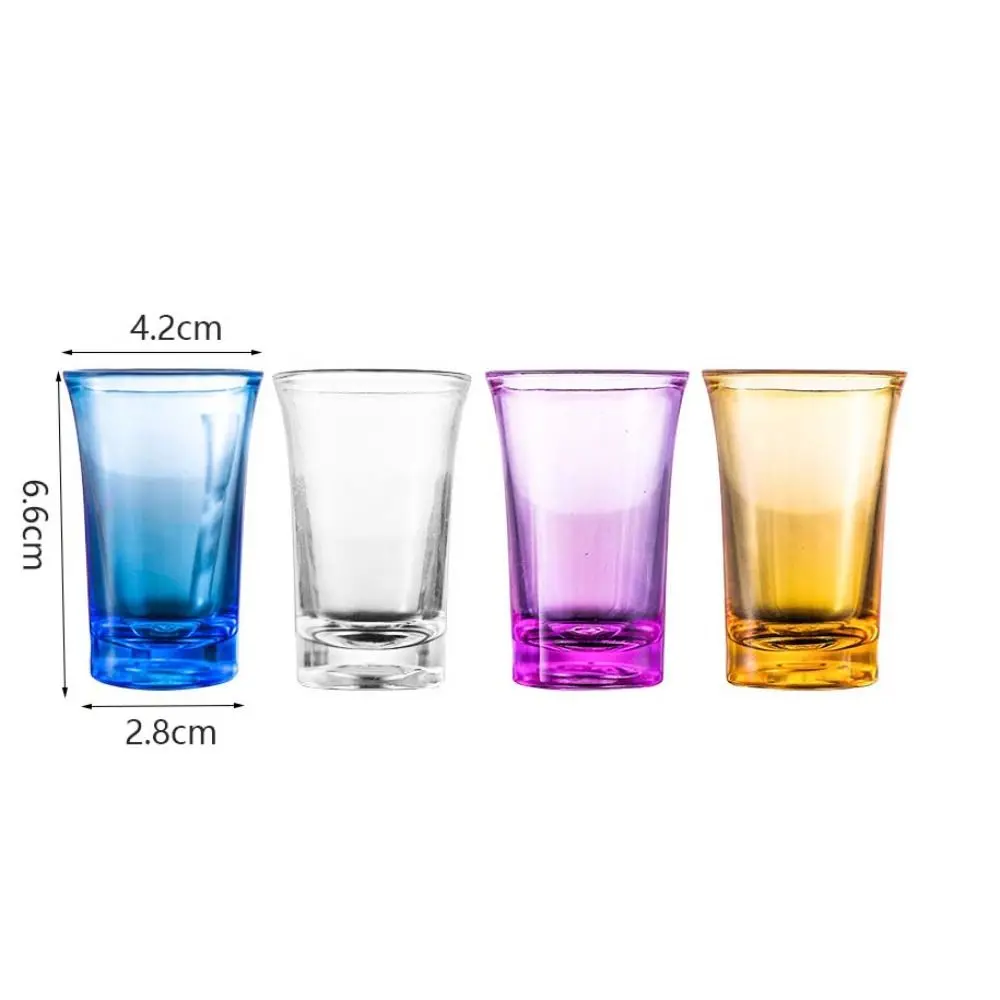 10pcs Commercial 35ml Shot Glass Plastic Colorful Vodka Cup Transparent Unbreakable Spirits Cup Wine Dispenser