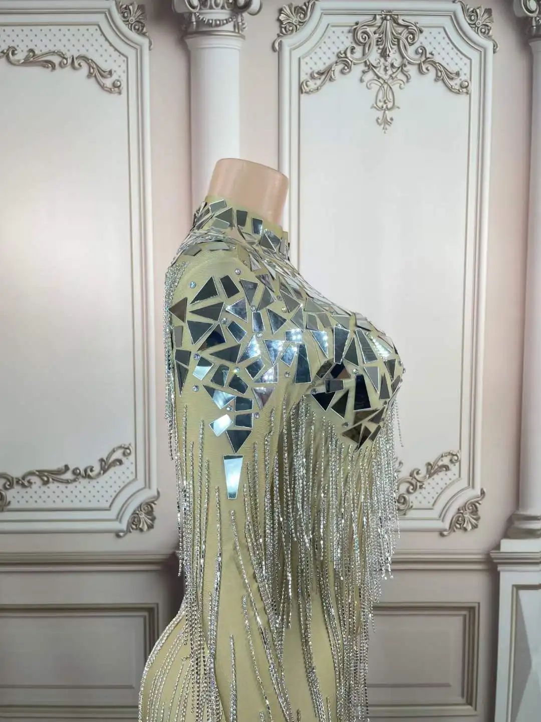 Kobiety cekiny Rhinestone urodziny oszałamiająca scena frędzle body bal Party klub nocny Drag Queen wykonaj kombinezony piosenkarza 2025