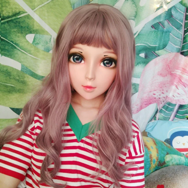 

(Ying-6) Женская милая девушка, смоляная половина головы, кигуруми, BJD, глаза, кроссдресс, косплей, японское аниме, ролевая маска Лолиты с глазами и париком