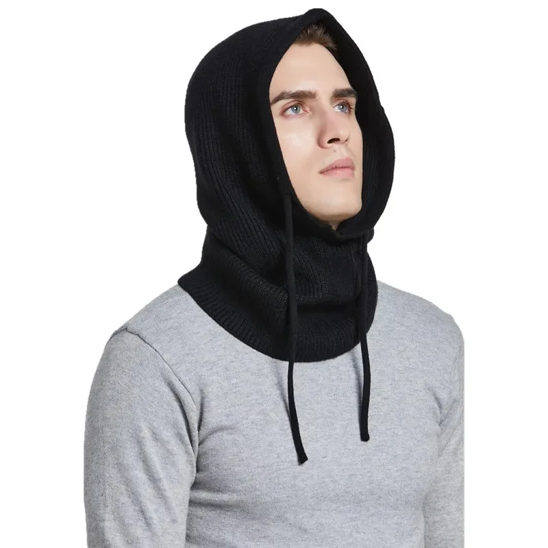 Kaschmir Gestrickte Kapuze Hut Frauen Winter Hals Abdeckung Sturmhaube Skullies Beanies Ohr Gesicht Schützen Warme Woolen Kappen Gefälschte Kragen