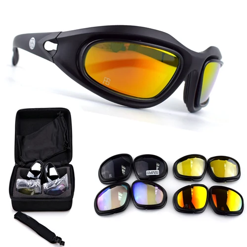 Imagen 1 del producto Gafas deportivas para bicicleta de Montañismo al aire libre, gafas tácticas militares, gafas de tiro de pistola de aire, gafas de sol anti ultravioleta para pesca