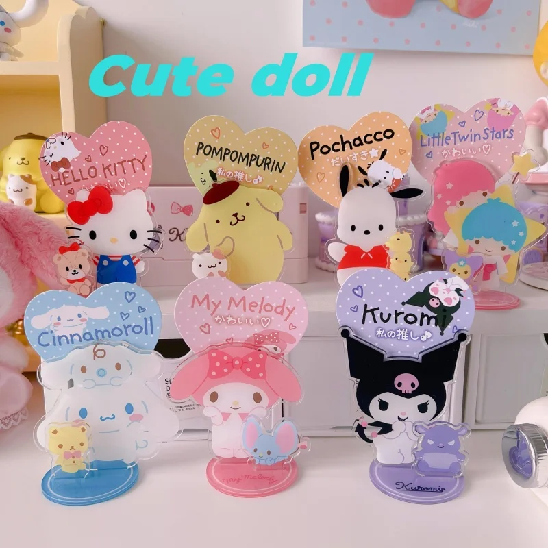

sanrio cinnamoroll kuromi acrylic stand photo sticker message holder my melody photo frame clip desktop small ornaments children