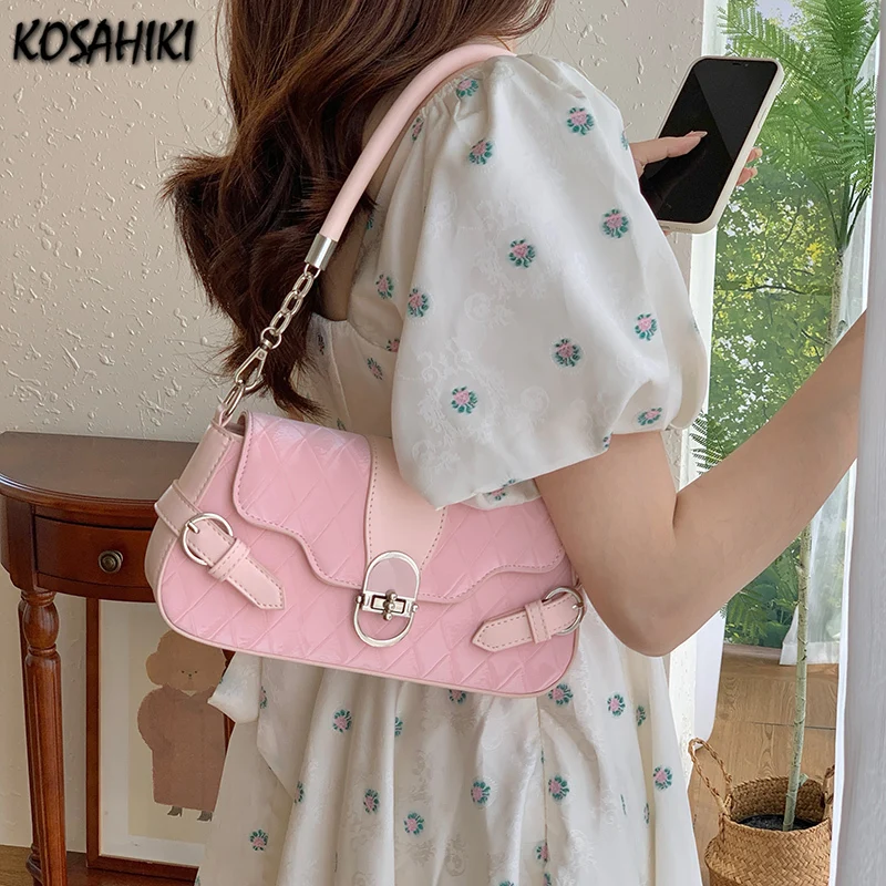 

Fashion Women Sweet Kawaii Top-Handle Bags Korean All Match Fairy Shoulder Underarm Bag Office Lady Elegant Purses and Handbags