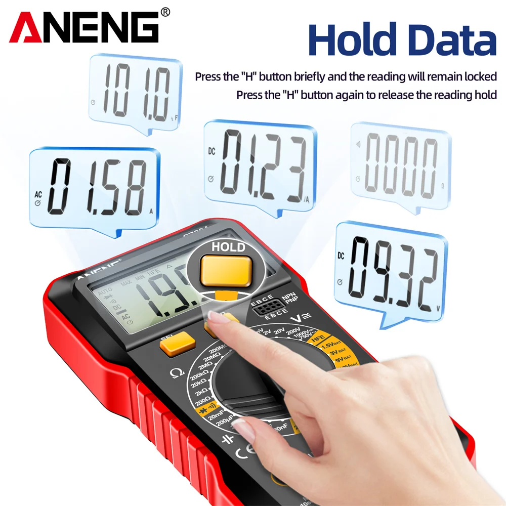 ANENG SZ304 Multifunction Digital Multimete True RMS Handheld High Precision Tester NCV AC/DC Votage Current Resistance Ohm Tool