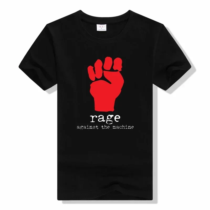 New Rage Against The Machine tshirt Ratm Band Men'S Black T Shirt  Design Style Fashion Short Sleeve Shirt Male fashion Hot Sale