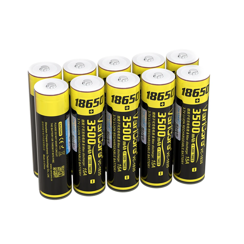 1-10PCS VariCore VC-1835 18650 3.7V Li-ion 3500mAh Lithium Battery Suitable For Flashlight with PCB Protection