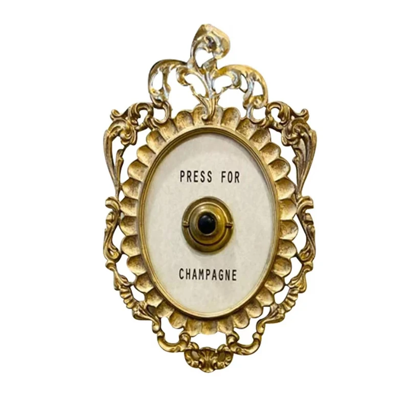 Press for Champagne Door Ring Bell, Champagne Themed Decor Wall Plaque Ornament Gift for Party Christmas Home Bedroom Hotel