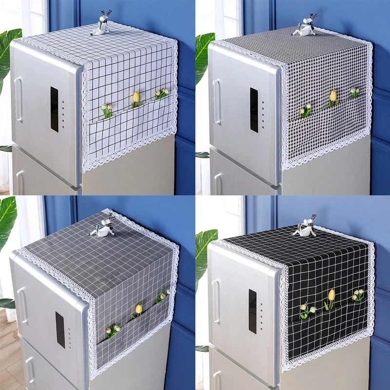 

55 X 130cm Refrigerator Dust Cover Dustproof Cotton Linen Fridge Protection Cover with Storage Bag Refrigerator Cloth