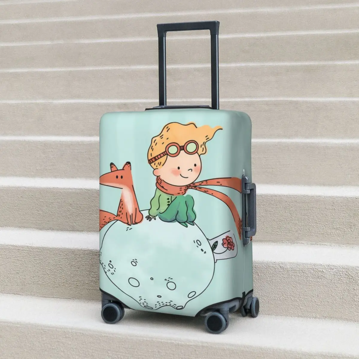 

Fairy Tale Suitcase Cover The Little Prince Fox Cruise Trip Vacation Fun Luggage Supplies Protector Christmas