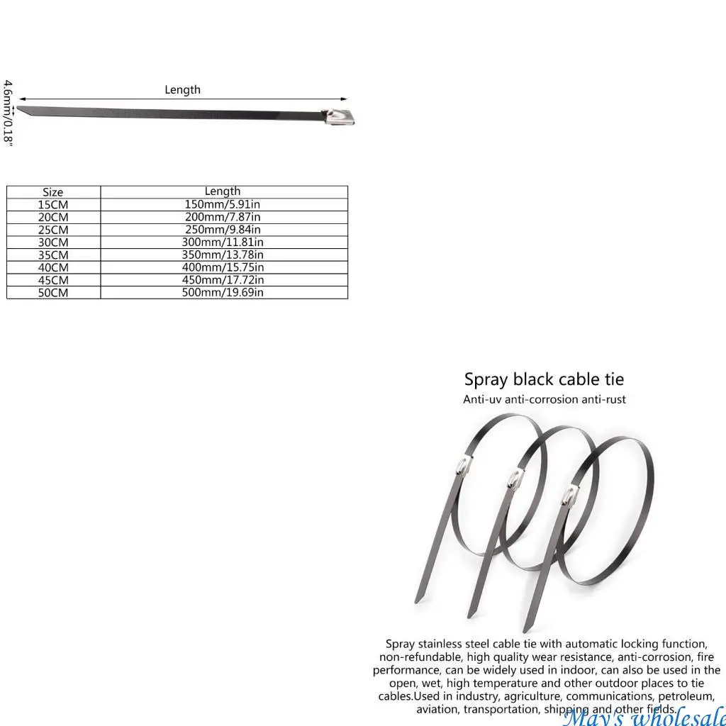 High Temperature Resistant Metal Ties 4.6x150mm Sturdy & Multipurpose Fasteners 100pcs for Farms Pipes  Roofs & More 448A
