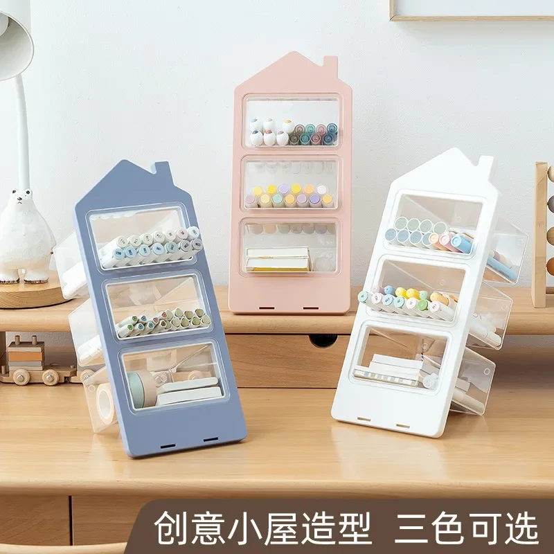 Removable Oblique Insertion Pen Holder Multi-function Large Capacity Student Desktop Plastic Storage Box Creative Cute Pen Rack
